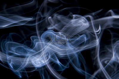 藍色,煙,黑色背景,圖像特效,水平畫幅