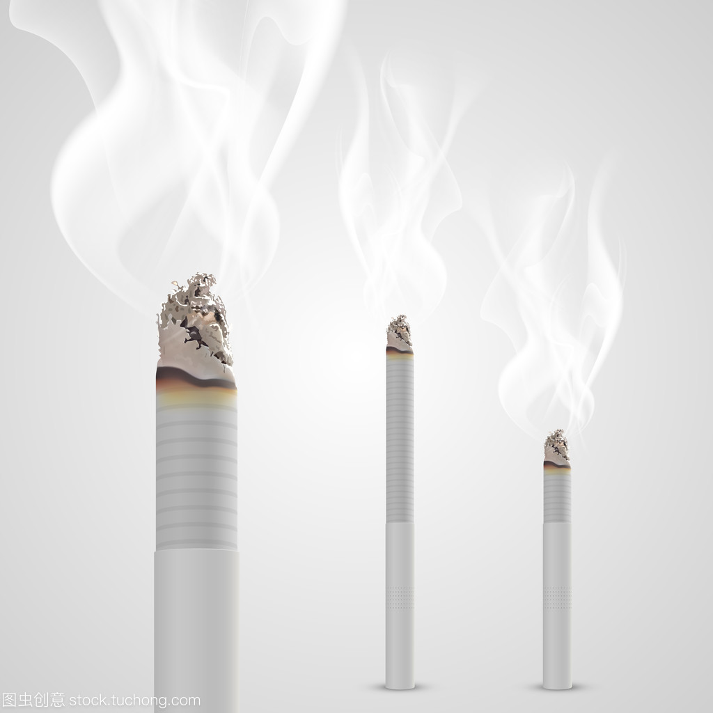 陰燃煙抽支煙。矢量